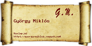 György Miklós névjegykártya