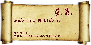 György Miklós névjegykártya